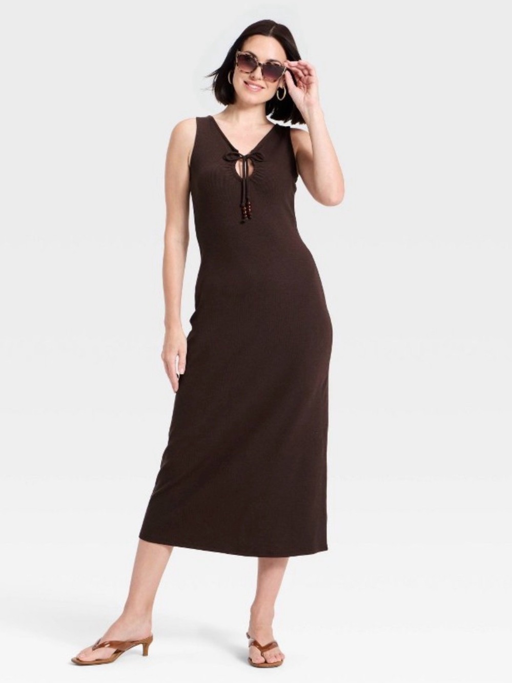 a new day keyhole beaded knit Sleeveless Dress M